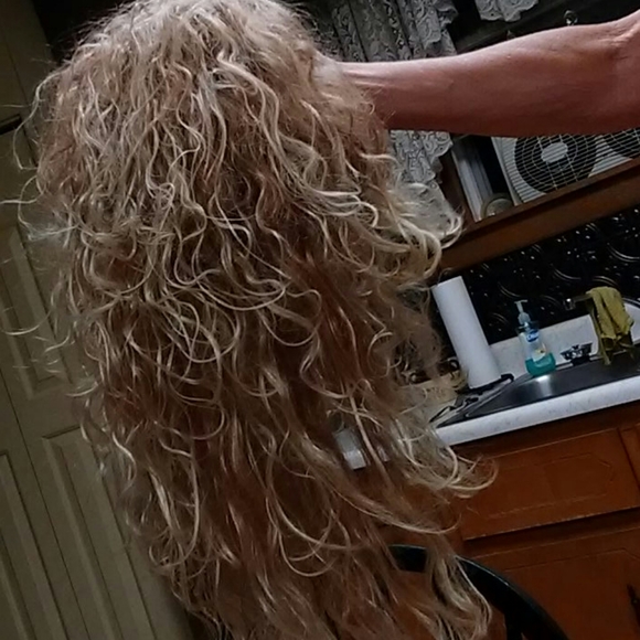Full blonde frosted breathable hair wig - Picture 2 of 2
